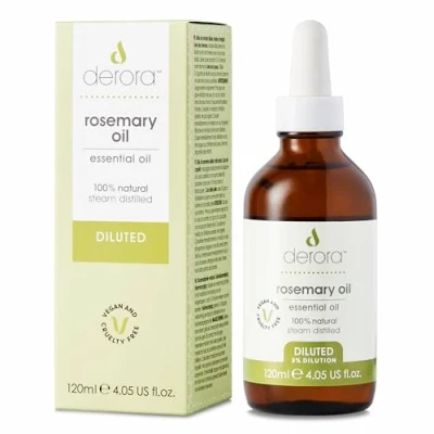 Image of Derora Rosemary Oil (Diluted) for Hair &amp; Skin Pure Ready to Use 3% Diluted Hair, Damaged Loss, Dry Skin, Face, Scalp (120ml)
