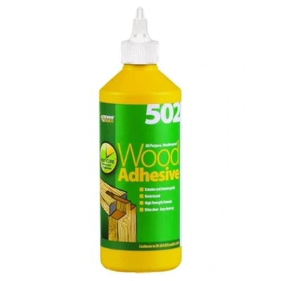 Image of Everbuild 502 All Purpose Weatherproof Wood Adhesive Suitable for typical Bonding Applications 500 ml