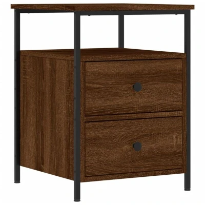 Image of vidaXL Bedside Cabinet Brown Oak 44x45x60 cm Engineered Wood
