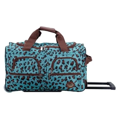 Image of Rockland Melbourne Hardside Expandable Spinner Wheel Luggage, BLUELEOPARD, 22&quot;, Luggage