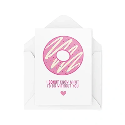 Image of Funny Valentine&#039;s Cards Wife or Husband, Birthday Card, I Donut What Would Do Without You, Joke Banter Comedy Husband Boyfriend CBH441