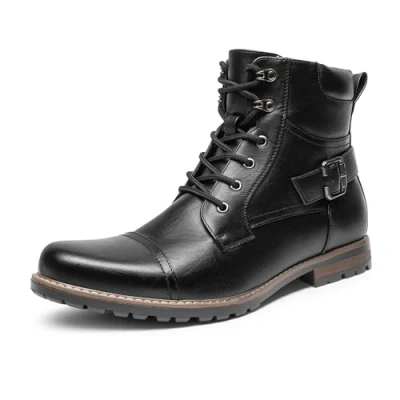 Image of Bruno Marc Men&#039;s Boots Classic for Men,Size 9.5,Black,Philly 3
