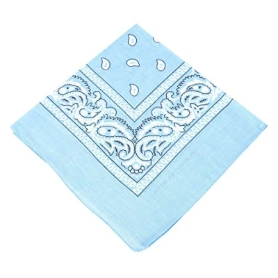Image of [UK SELLER] Men&#039;s/Women&#039;s Bandana Head Scarf Neck Scarves Paisley 100% COTTON (baby blue)