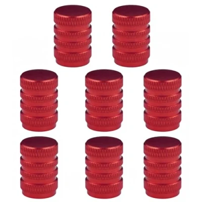 Image of 8 Pcs Tyre Valve Caps, Stem Dust Caps,Car Tire Caps,Universal Aluminum Cap Covers Replacement for Cars,Bike, Motorcycles, Red