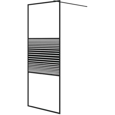 Image of vidaXL Walk in Shower Wall Black 80x195 cm Clear ESG Glass