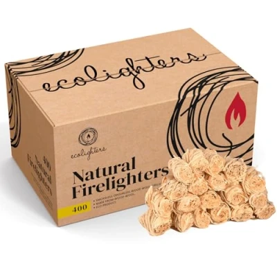 Image of 400 Natural Firelighters for Wood Burners, Fire Lighters, Firelighter Stove, BBQ cooking, Wool Starters Stoves and Burner Barbecue, Pit, Pizza Oven