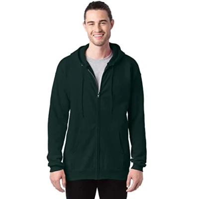 Image of Hanes Men&#039;s full athletic hoodies, Deep Forest, L UK