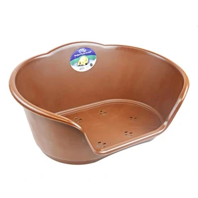 Image of YöL Heavy Duty Plastic Waterproof Small Pet Dog Cat Puppy Bed Basket Brown