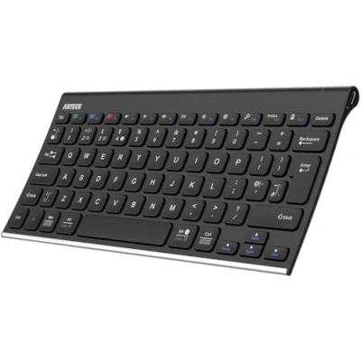 Image of Arteck Bluetooth Keyboard, Stainless Steel Universal Portable Wireless Keyboard for iOS, Android, Windows Tablet PC Smartphone Built in Rechargeable 6 Month Battery