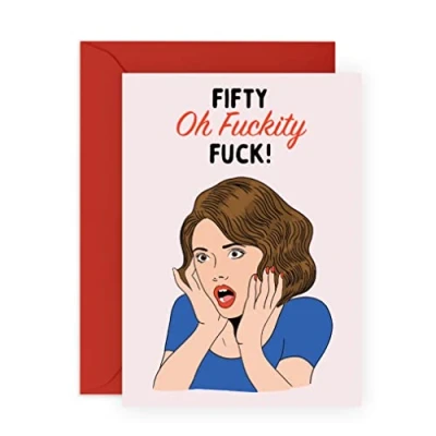 Image of Central 23 Mum 50th Birthday Card Cards For Women Gifts Her Fiftieth Bday Friends Aunt Wife Age Fifty Blank With Envelope Comes Fun Stickers