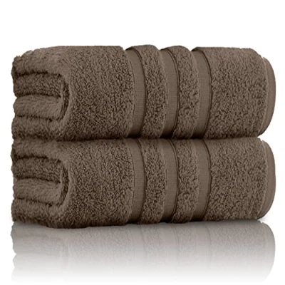 Image of GC GAVENO CAVAILIA Bath Sheets Towels 550 GSM Extra Large Towle Set Washable &amp; Water Absorbent Bathroom Egyptian Cotton Sheet, Cocoa