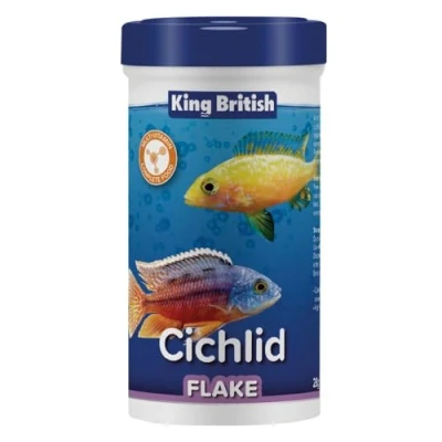 Image of King British Cichlid Flakes, 28g For all Cichlids Multi Vitamin Complete Food Helps to Maintain a Healthy Immune System Natural Ingredients