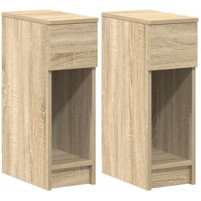 Image of vidaXL Bedside Cabinets with Drawer 2 pcs Sonoma Oak 20x36x60 cm