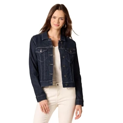 Image of Amazon Essentials Women&#039;s Jeans Jacket (Available in Plus Sizes), Rinse Wash, 4XL