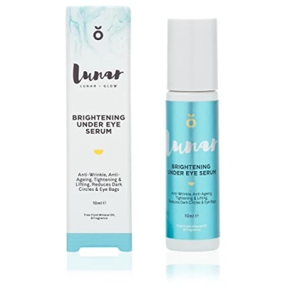 Image of Brightening Under Eye Serum by Lunar Glow. An Roller with Anti Aging Ingredients that Combats Wrinkles, Dark Circles and Puffy Eyes. 10ml