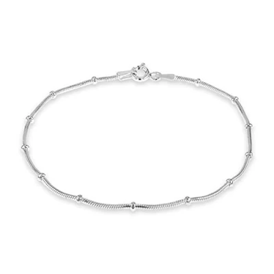 Image of Tuscany Silver Women&#039;s Sterling Round Snake and Balls Bracelet of 18cm/7&quot;