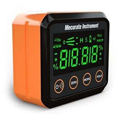 Image of Mecurate Digital Angle Gauge and Protractor, Precise Measurement Finder tool with LCD Backlight for Woodworking Building