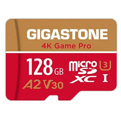 Image of [5 Yrs Free Data Recovery] GIGASTONE 128GB Micro SD Card, Game Pro MAX, Up to 120/80 MB/s, MicroSDXC Memory Card for Nintendo Switch, SteamDeck, 4K UHD Video, UHS I A2 V30 U3 C10 with Adapter