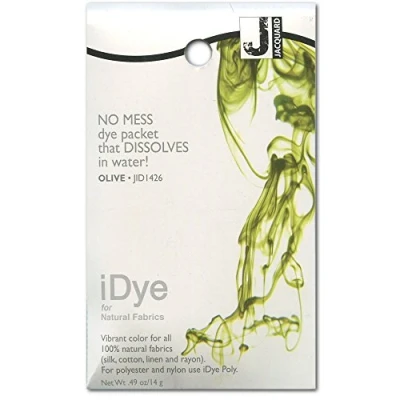 Image of Jacquard iDye Olive Fabric Dye for Textiles Using Natural Fibres14g No Mess Packet