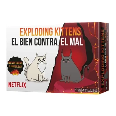Image of ASMODEE EXPLODING KITTENS Good VS Evil Board Game Spanish version
