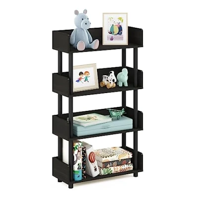 Image of Furinno Turn N Tube 4 Tier Toolless Display Rack, Espresso