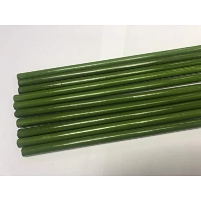 Image of forestfox™ 8 x Plastic Coated Green Steel Bamboo Plant Support Stake Tomato Garden (90cm)