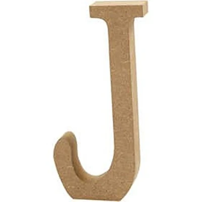 Image of 13cm Large Wooden MDF Letter Shape to Decorate J Wood Shapes for Crafts