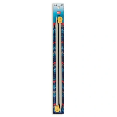 Image of Prym Single Pointed Knitting Pins Plastic Grey 35 cm 9.00 mm