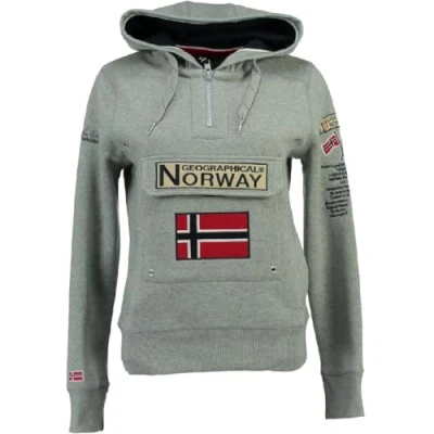 Image of Geographical Norway GYMCLASS Men&#039;s Long Sleeve Hoodie Light Grey, X Large XL, lightgrey, XL