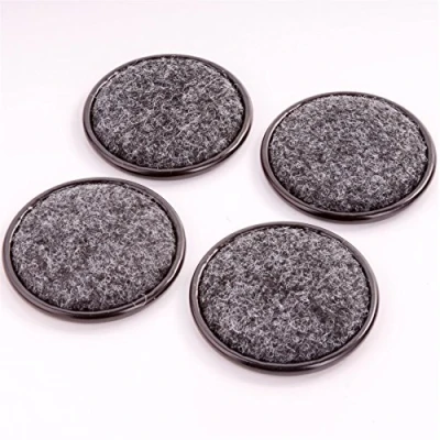 Image of 4X Large Black Padded Castor Cups Sofa/Chair Leg Floor Protectors