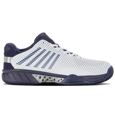 Image of K Swiss Performance Men&#039;s Hypercourt Express 2 HB Tennis Shoes, White/Peacoat/Silver, 8.5 UK