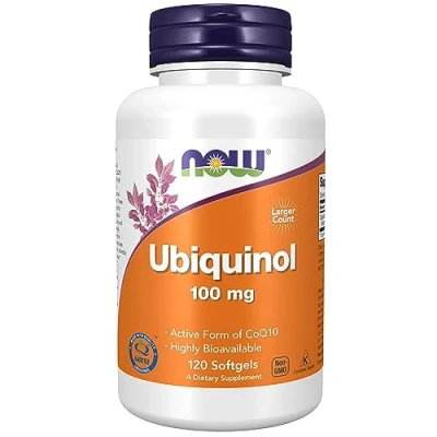 Image of Now Foods, Ubiquinol, 100mg, 120 Softgels, Lab Tested, Coenzyme Q10, Gluten Free, Soy Non GMO