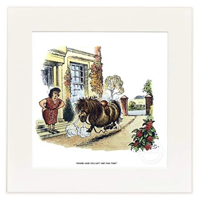 Image of thelwell Horse and pony cartoon print. Where have you left her this time