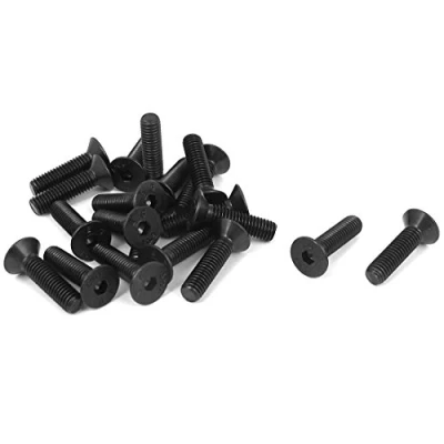Image of Sourcingmap M5 x 20mm Metric Hex Socket Countersunk Head Screw Bolts Black 20PCS