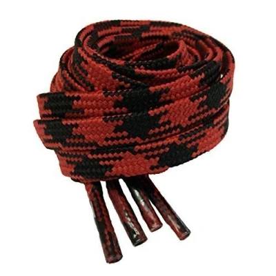 Image of Flat Strong Hiking/Walking Boot Laces Black and Red 180cm