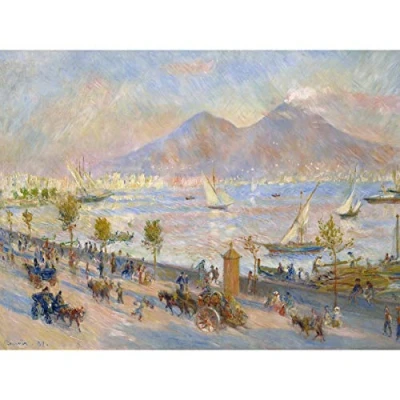 Image of Artery8 Renoir Bay Of Naples Evening 1881 Painting Premium Wall Art Canvas Print 18X24 Inch