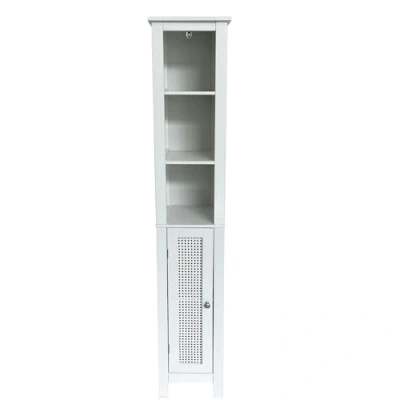 Image of ASPECT Tall Storage Cabinet, Engineered Wood, White, 30(W) x 28(D) 170(H) cm