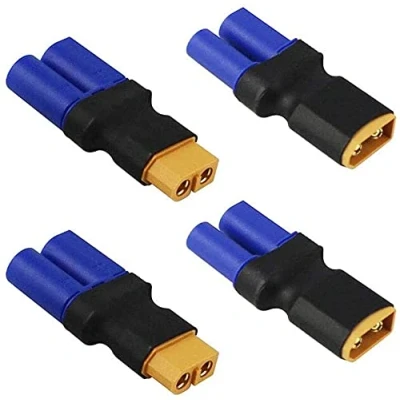 Image of Xingkang 2 Pair XT60 to EC5 Adapter, Male Female Connector Adapter No Wires RC LiPo Battery Connectors