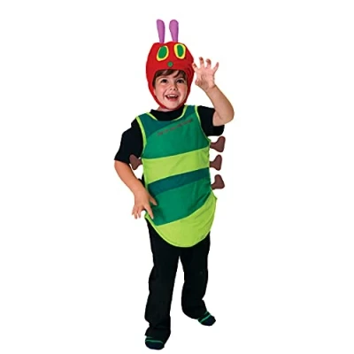 Image of amscan 9902973 Kids Officially Licensed the Very Hungry Caterpillar Tabard &amp; Hat World Book Day Fancy Dress Costume Age: 6 8 Yrs