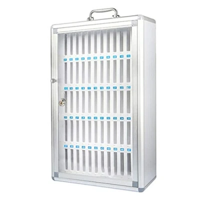 Image of Mobile Phone Storage Cabinet Safe Deposit Box School Factory Examination Work Transparent Lock With Numbered Locker (Color : Silver, Size 60)