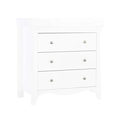 Image of Clara Baby Changing Unit with Drawers 2in1 Dresser &amp; Table 3 for Clothes Nappy Station White Nursery Furniture