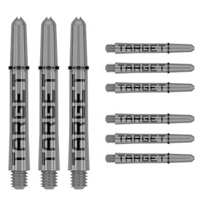 Image of TARGET Darts Pro Grip Tag Shaft (9 Pack) Multipack Shafts, Professional Dart Accessories, Set Black &amp; Grey, Intermediate Length (40.5mm)