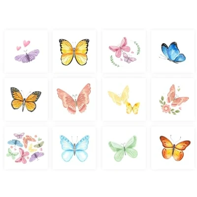 Image of Party Perfecto TEMPORARY KIDS Tattoos Transfer for Children Bag Favours Loot Fillers Lucky Dip Wedding Boys &amp; Girls (Butterfly)