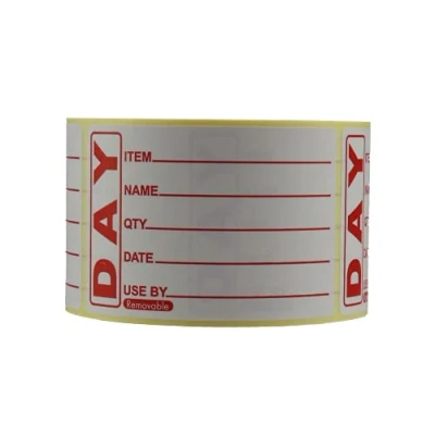 Image of 49x74mm Prepped Food Labels Red Text Removable Use by Rotation Roll Supplied in Rolls of 500. Label Size: 49 x 75mm … (1 500 Labels)