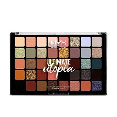 Image of NYX Professional Makeup Ultimate Eye Shadow Palette, Pressed Pigments, 40 Shades, Matte, Satin, Metallic, Shade: Utopia