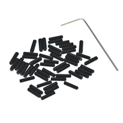 Image of KAISH 50x Metric M3x10 Black Guitar Bridge Saddle Height Adjustment Screws for Stratocaster/Telecaster