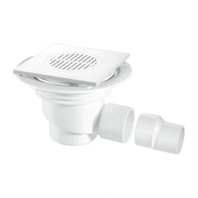 Image of Mcalpine TSG1T6WH Horizontal Outlet Shower Gulley (White)