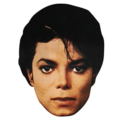 Image of FoxyPrinting MICHAEL JACKSON BAD JB Music Star Fancy Dress Cardboard Celebrity Party Face Mask