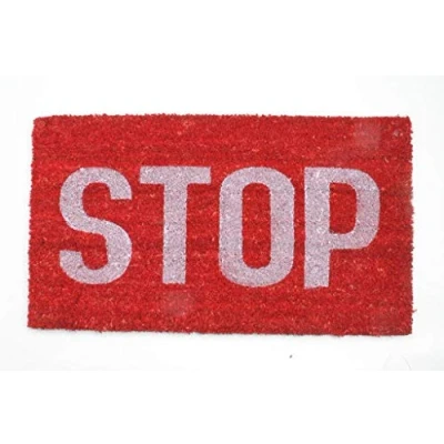 Image of Decorative Coir Entrance Door Mat STOP 70 cm x 40