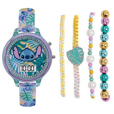 Image of Lilo and Stitch Girls Digital Quartz Watch with Silicone Strap LAS40001ARG